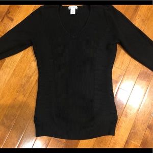 White House Black Market Black V-neck Sweater